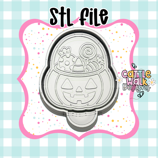 Candy Bucket Pumpkin STL Freshie Mold File
