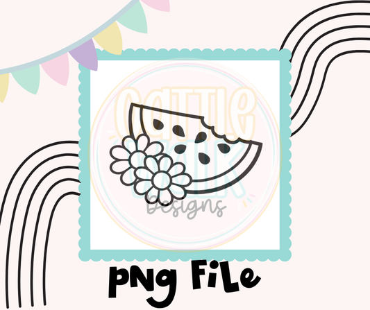 Watermelon Daisy PNG | Cute Summer Floral Design | Digital Download