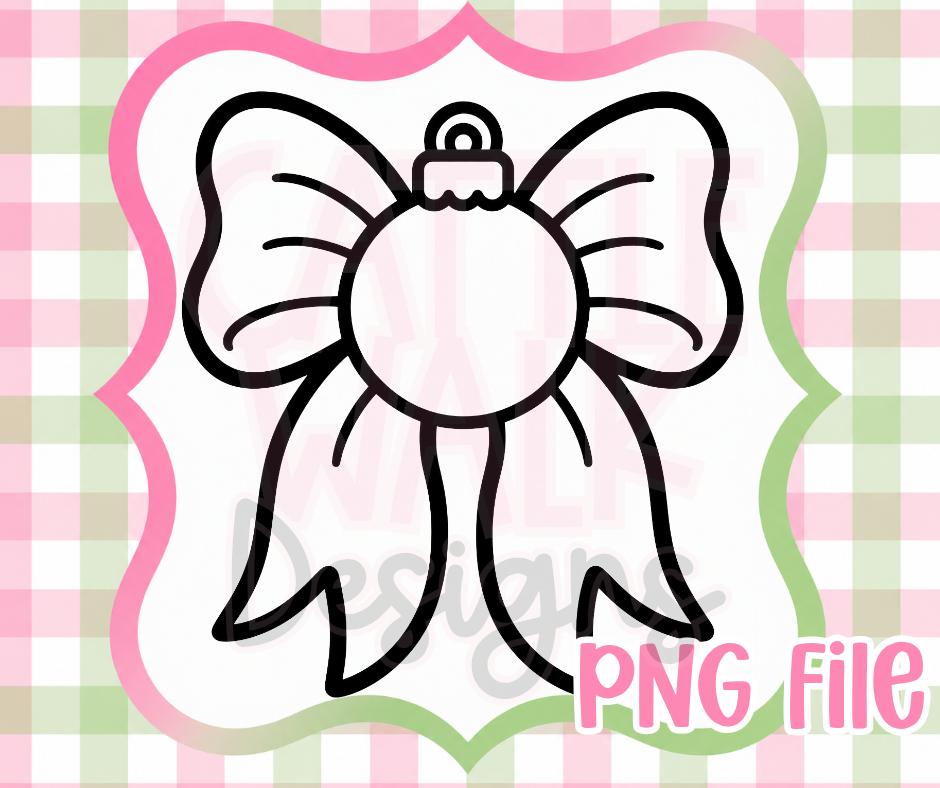 Christmas Ornament Bow PNG | Holiday Digital Download for Freshies & Crafts