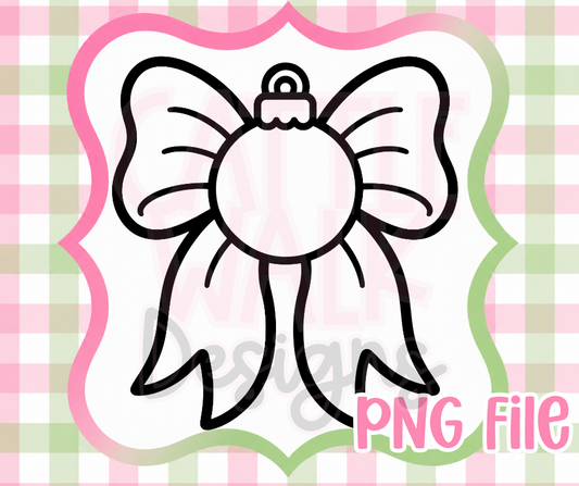 Christmas Ornament Bow PNG | Holiday Digital Download for Freshies & Crafts