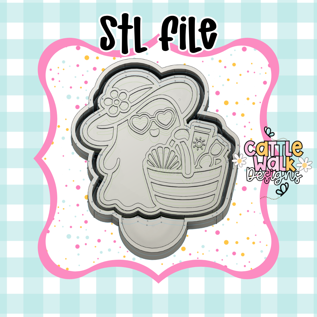 Beach Day Ghost STL Freshie Mold File