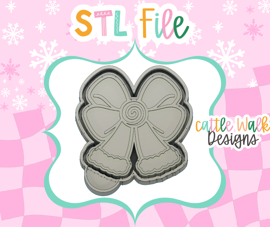Peppermint Christmas Bow STL Mold File