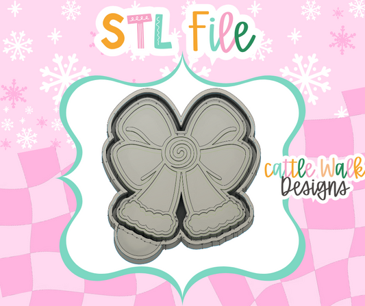Peppermint Christmas Bow STL Mold File