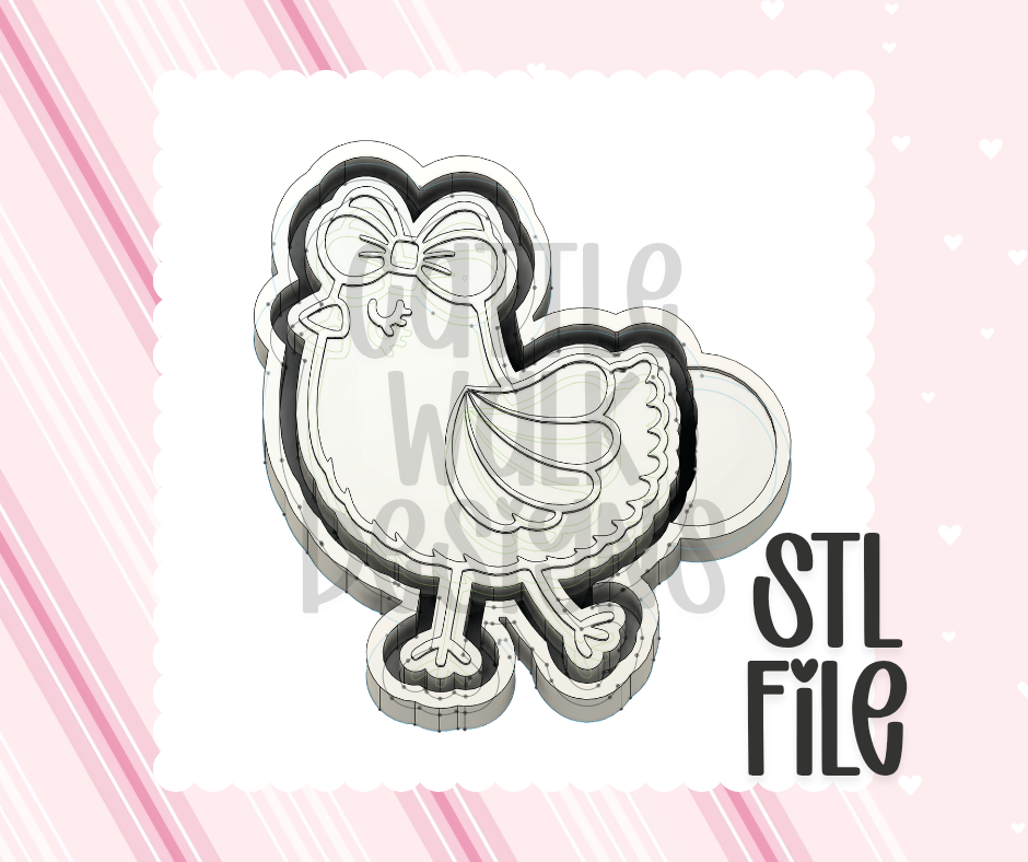 Bow Chick STL File | Chunky Bold Mold-Ready 3D Print Design