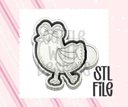 Bow Chick STL File | Chunky Bold Mold-Ready 3D Print Design