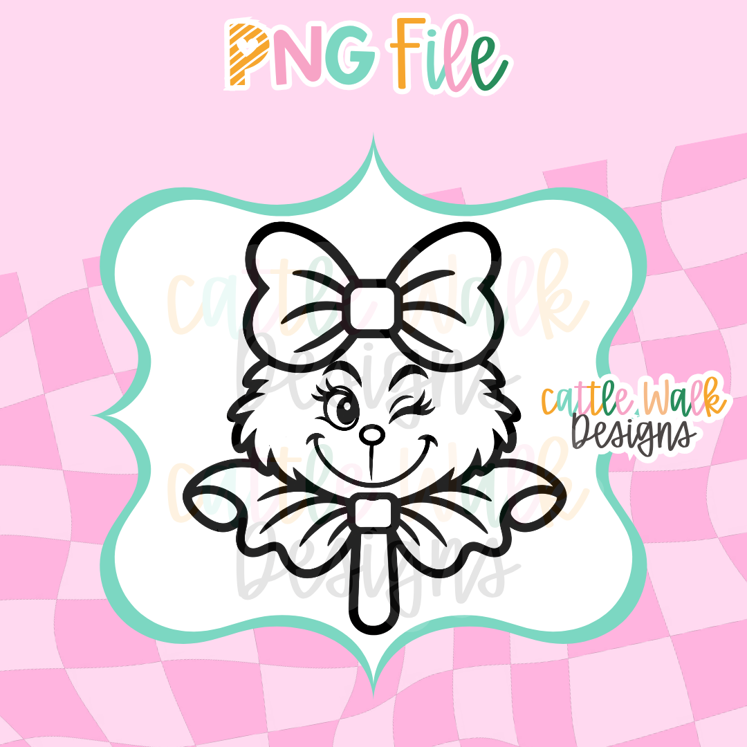 Winking Highland Cow Lollipop PNG | Cute Cow Freshie Design