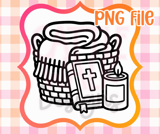 Cozy Faith Basket PNG | Christian Cozy Digital Download for Freshies & Crafts
