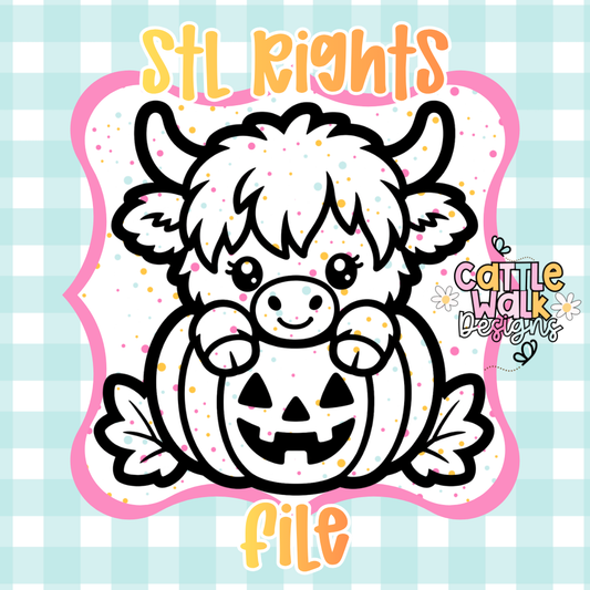STL Rights File | Highland Pumpkin Peeker | Commercial STL License for Mold Makers & Designers