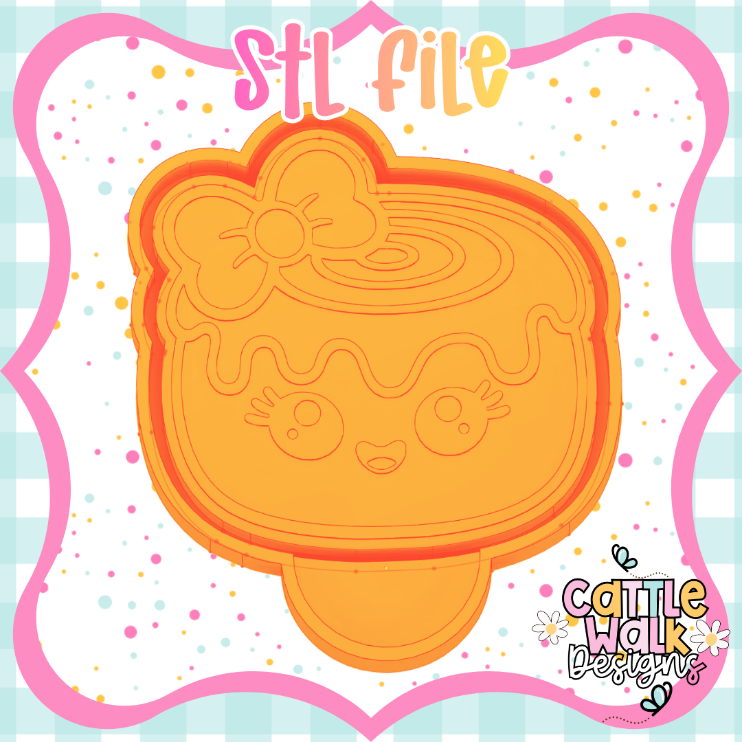 Kawaii Cinnamon Roll STL File w/ Bow | Cute Cinnabon Freshie Mold | CWD-Style Bold Outline | 3D Print File
