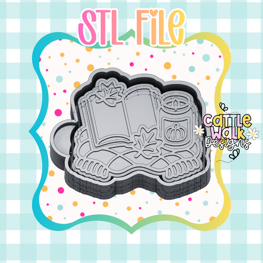 Open Book & Pumpkin Candle STL File | 3D Printable Mold Housing | Cozy Fall Freshie Mold STL | Digital Downloa