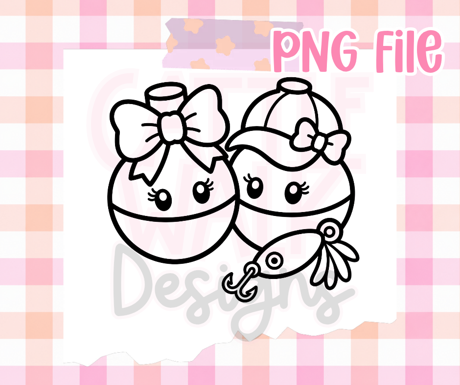 Fishing Bobber Besties PNG | Girly Fishing PNG