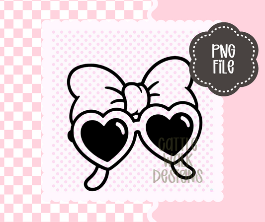 Heart Sunglasses with Bow – Cute Valentine PNG | Cattle Walk Designs