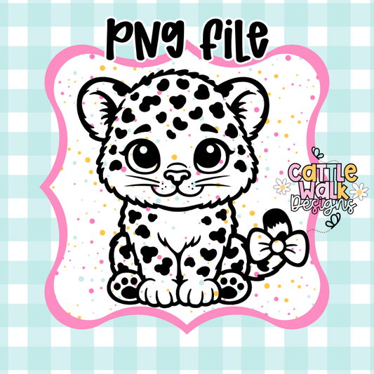 Baby Leopard PNG File | Thick Bold Outline | Mold Maker Design