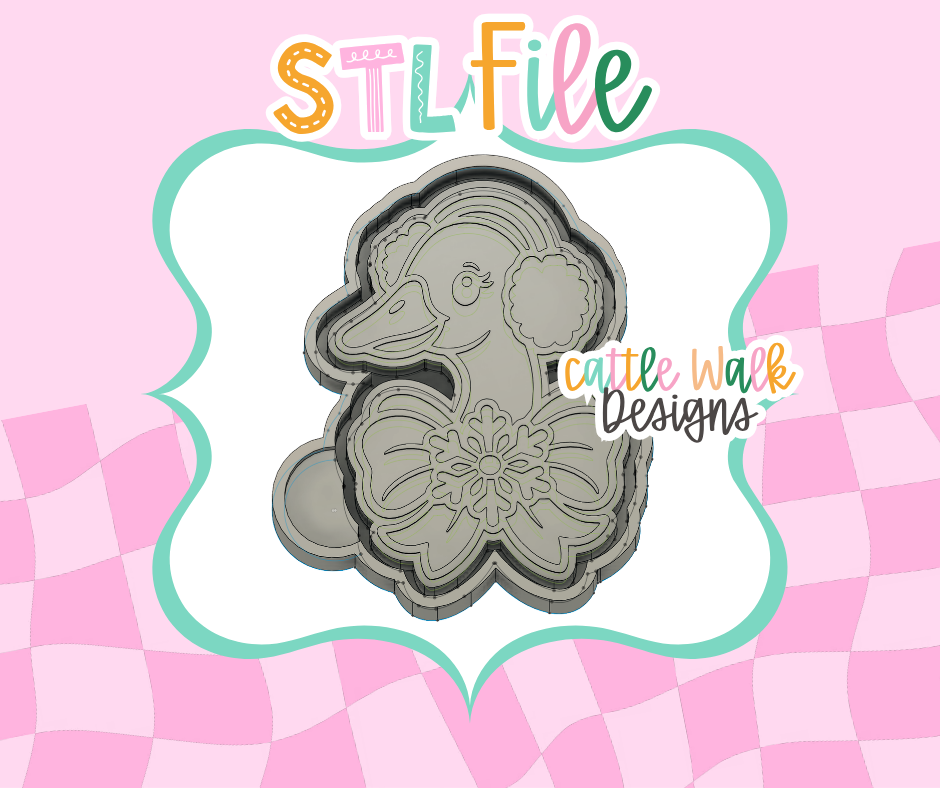 Christmas Goose with Snowflake Bow STL File | Freshie Mold Design