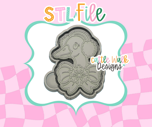 Christmas Goose with Snowflake Bow STL File | Freshie Mold Design