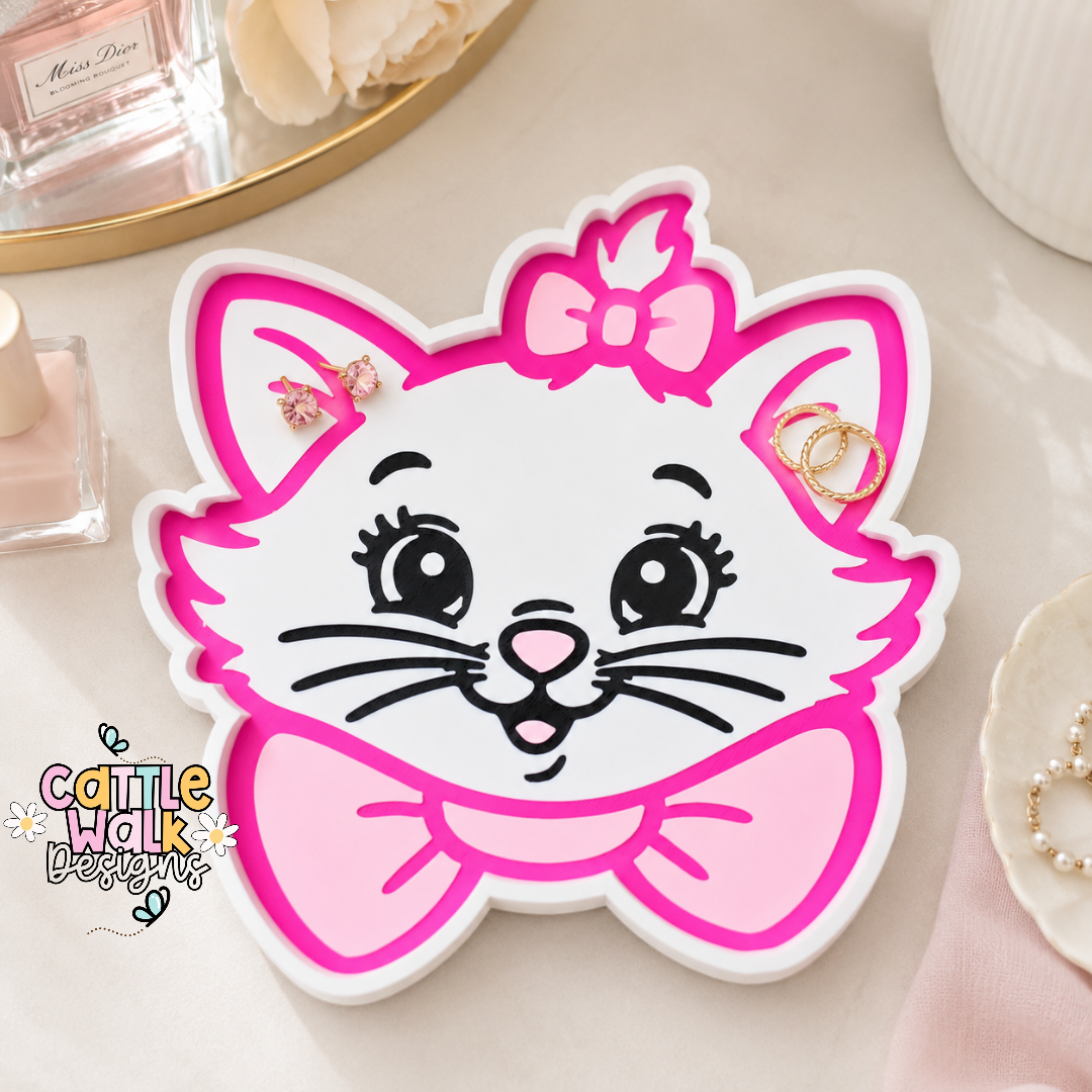 Kitty Trinket Tray STL File | Multi-Color 3D Print