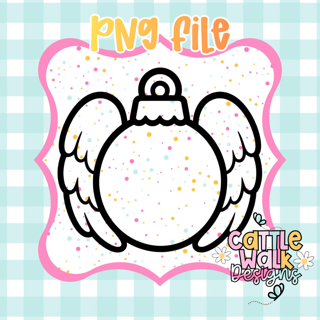 Angel Wing Christmas Ornament PNG | Memorial Christmas Sublimation Design | Digital Download