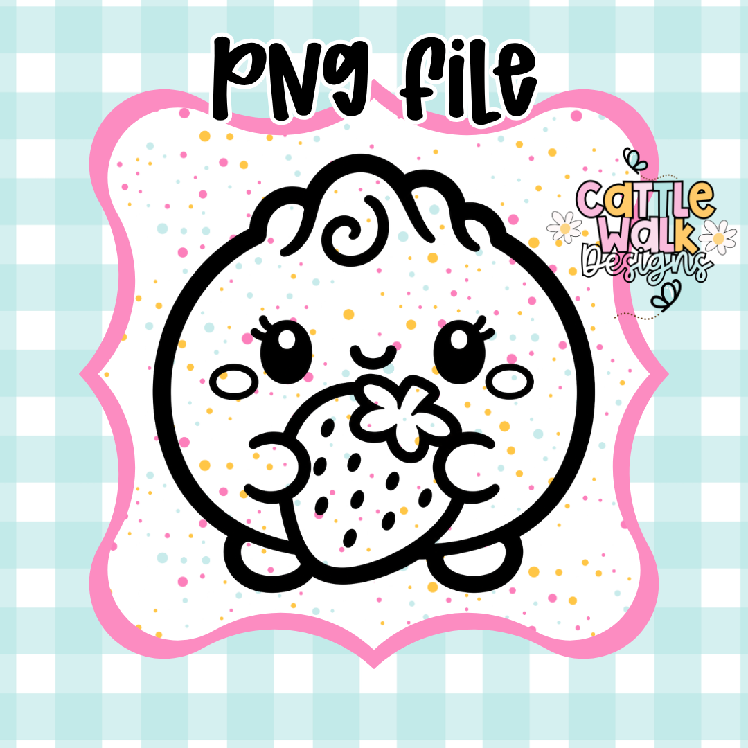 Strawberry Dumplin PNG | Cute Kawaii Fruit Design