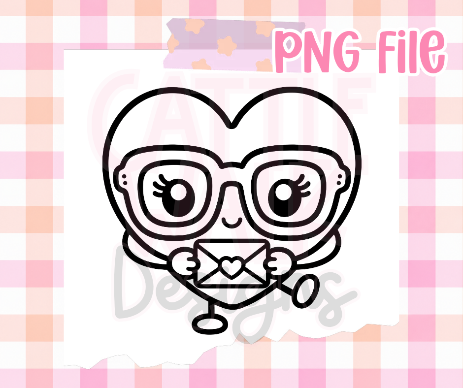 Nerdy Valentine Heart PNG | Love Letter Heart PNG