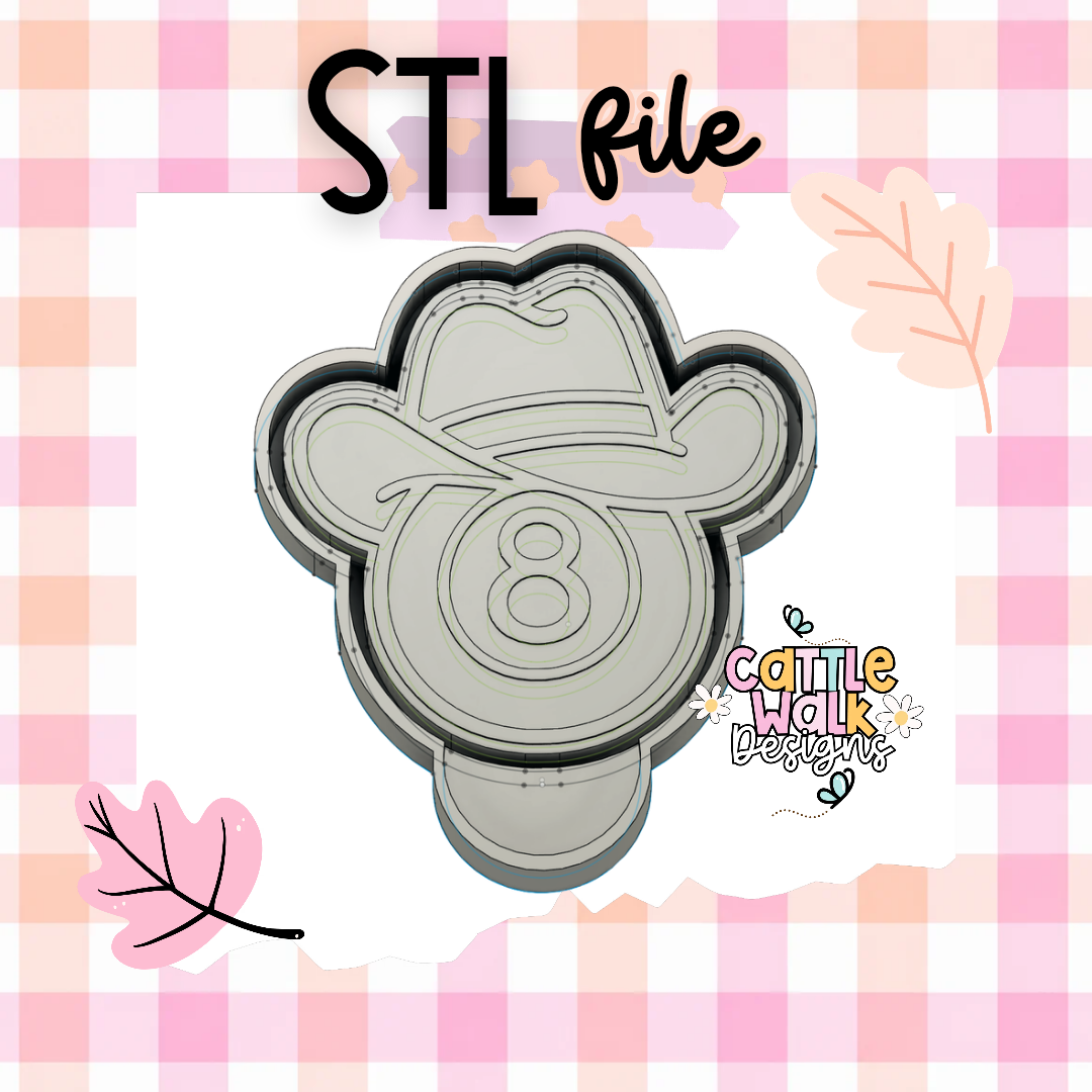 Cowboy 8 Ball STL File | Western Freshie Mold STL | 3D Printable Mold Housing