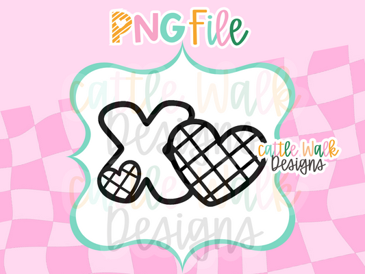 Plaid Hearts PNG | Stacked Heart Freshie Design | Valentine PNG