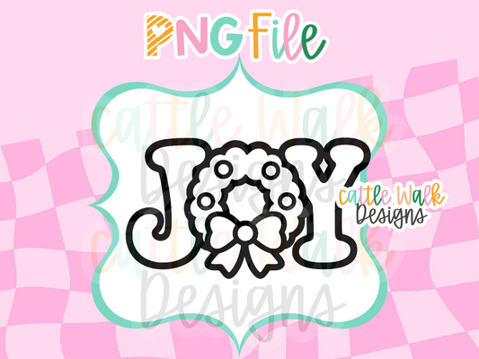 JOY Christmas Wreath PNG | Christmas Freshie Design | Holiday PNG