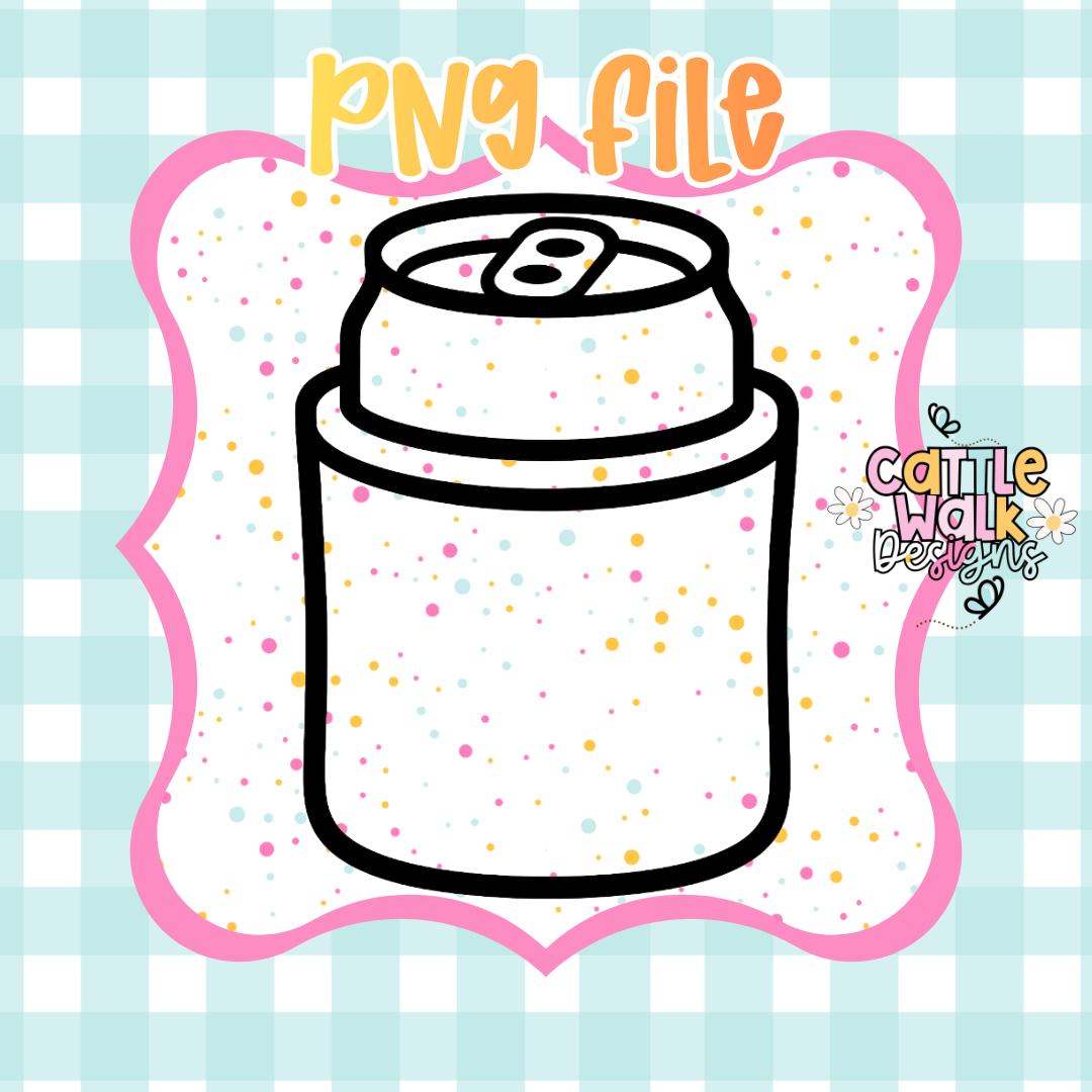 Soda Can Koozie PNG | Blank Koozie Template PNG | Drink Sleeve PNG | Paint Your Own Koozie PNG | Digital Download