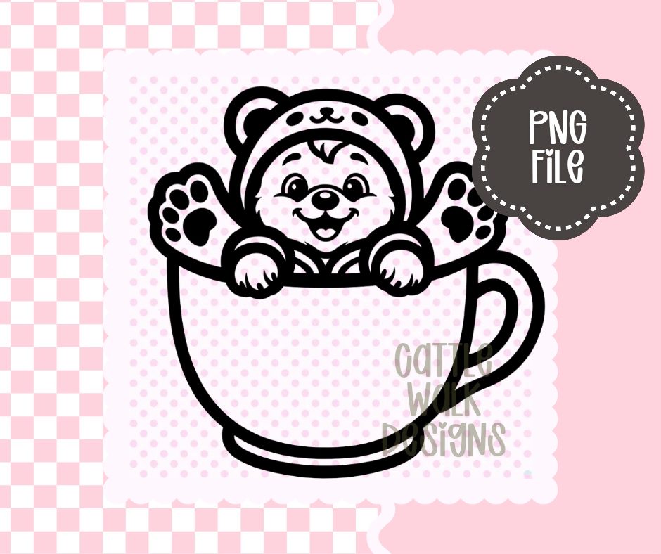 Cute Bear in Teacup – Adorable PNG Clipart | Cattle Walk Designs