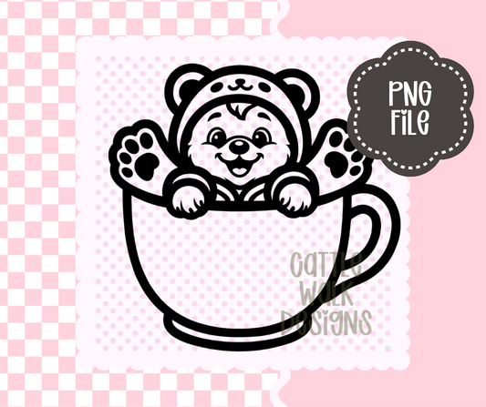 Cute Bear in Teacup – Adorable PNG Clipart | Cattle Walk Designs