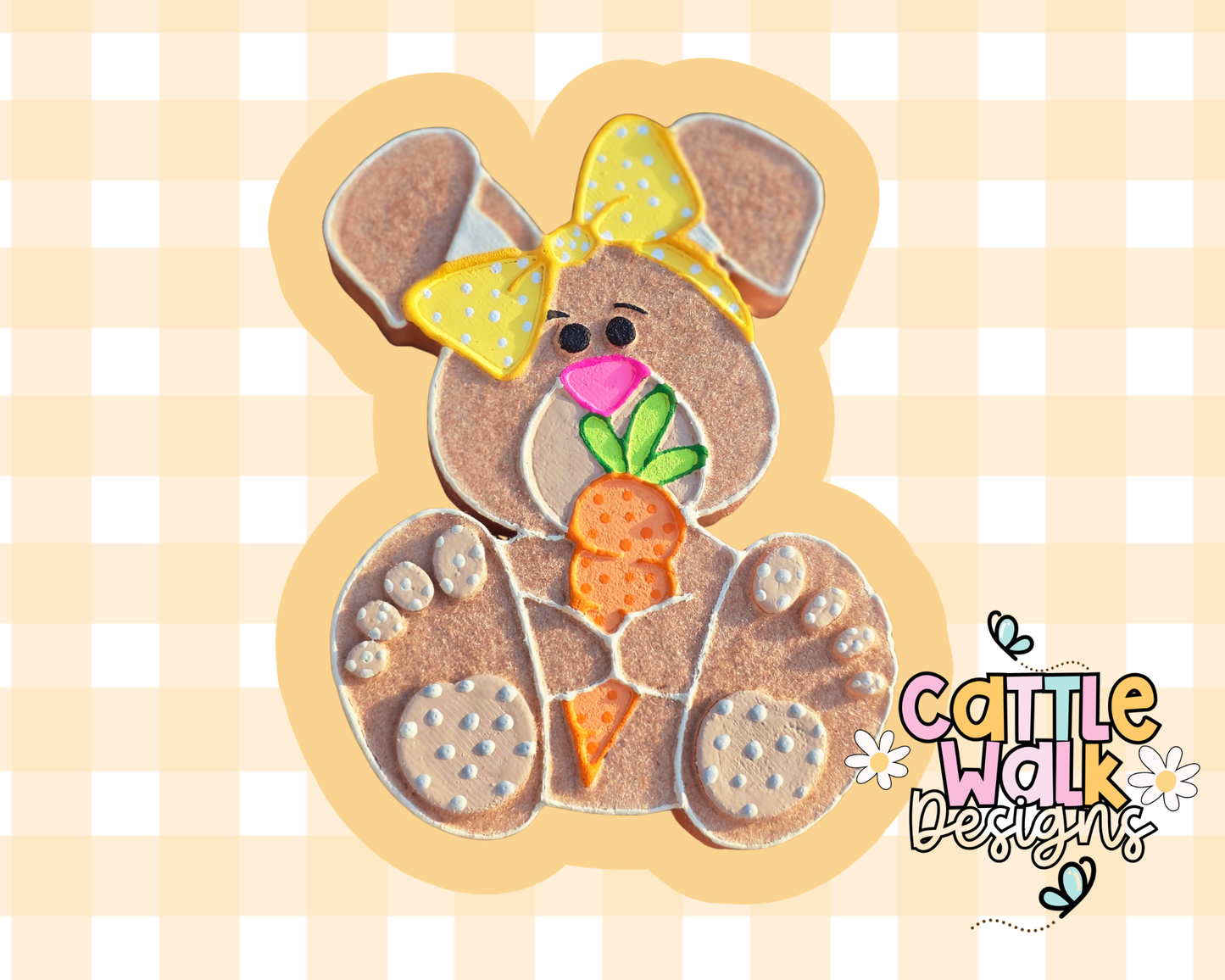 Bunny with Bow Freshie – Fruit Loops Scent – Ready to Ship Car Freshie