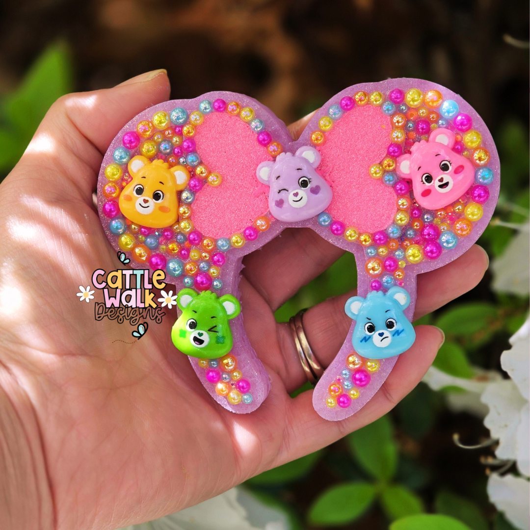 RTS Care Bear Bow Freshie | Glass Slippers Scent | Kawaii Bear Bow Car Freshie | Cute Pink Decor