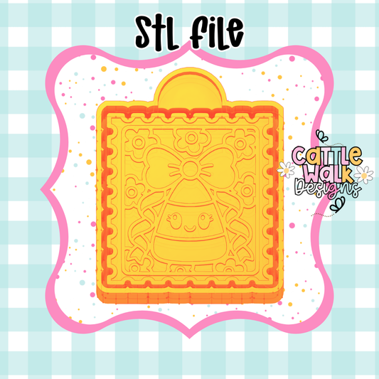 Candy Corn Postage Stamp Freshie Mold Housing STL File | 3D Printable Freshie Mold Housing