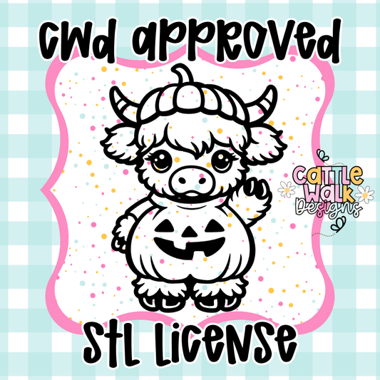 CWD Approved Pumpkin Highland Cow STL License + PNG 🎃🐮 (Commercial Use)