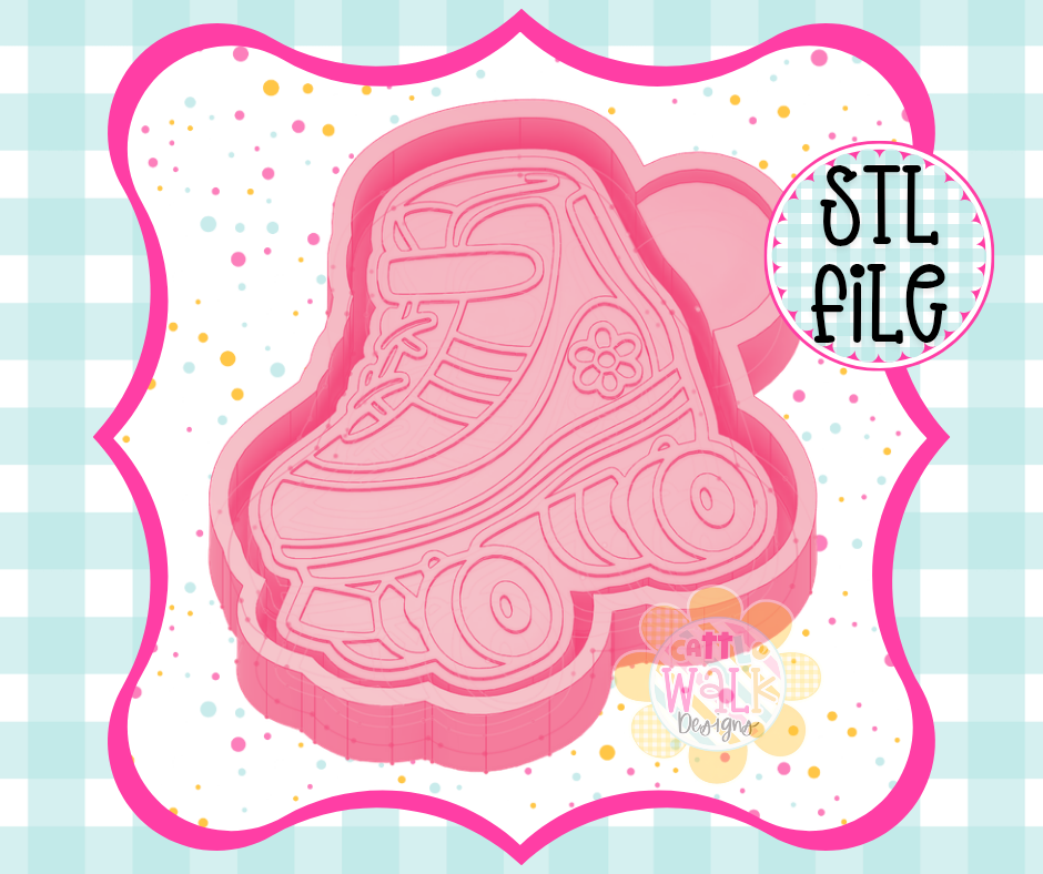 Retro Roller Skate Freshie Mold STL | Vintage Roller Skate STL File | Summer Skate Freshie Mold | Car Freshie Mold STL Digital Download