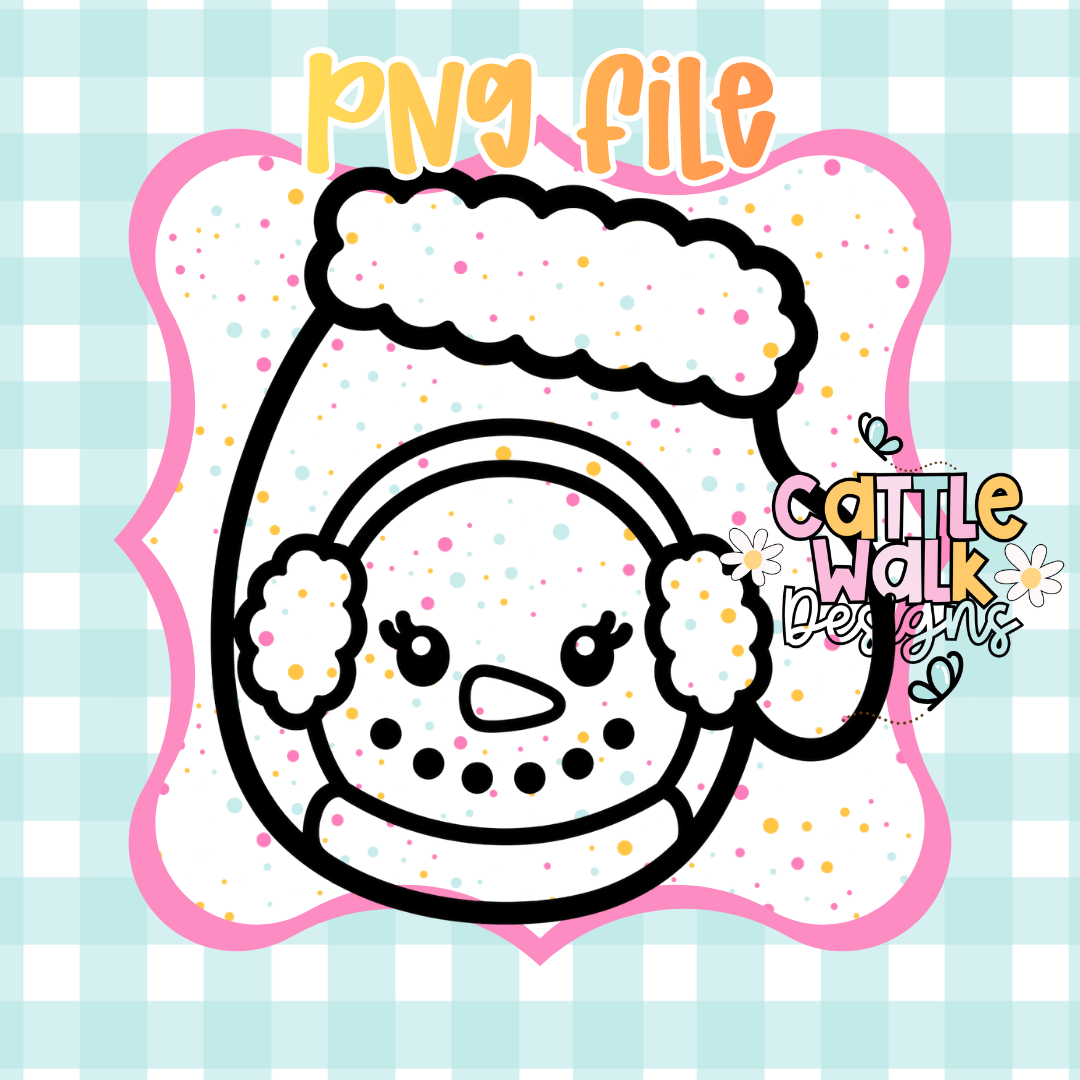 Snowman Ornament PNG | Cute Christmas Ornament | Kawaii Holiday PNG | Digital Download | Freshie PNG | Sublimation Design