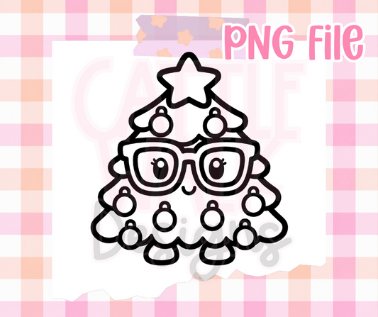 Nerdy Christmas Tree PNG | Cute Christmas PNG
