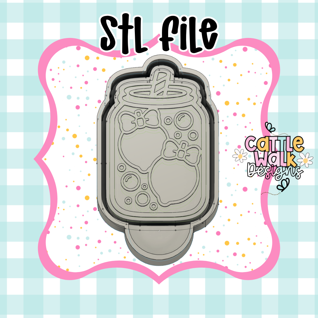 Kawaii Lemon Drink STL | Freshie Mold Design