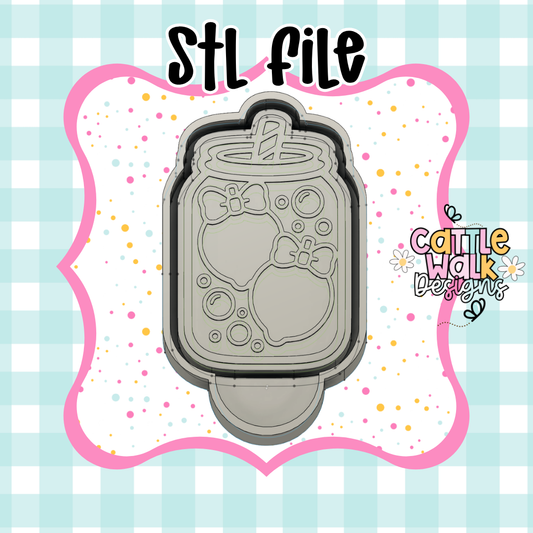 Kawaii Lemon Drink STL | Freshie Mold Design
