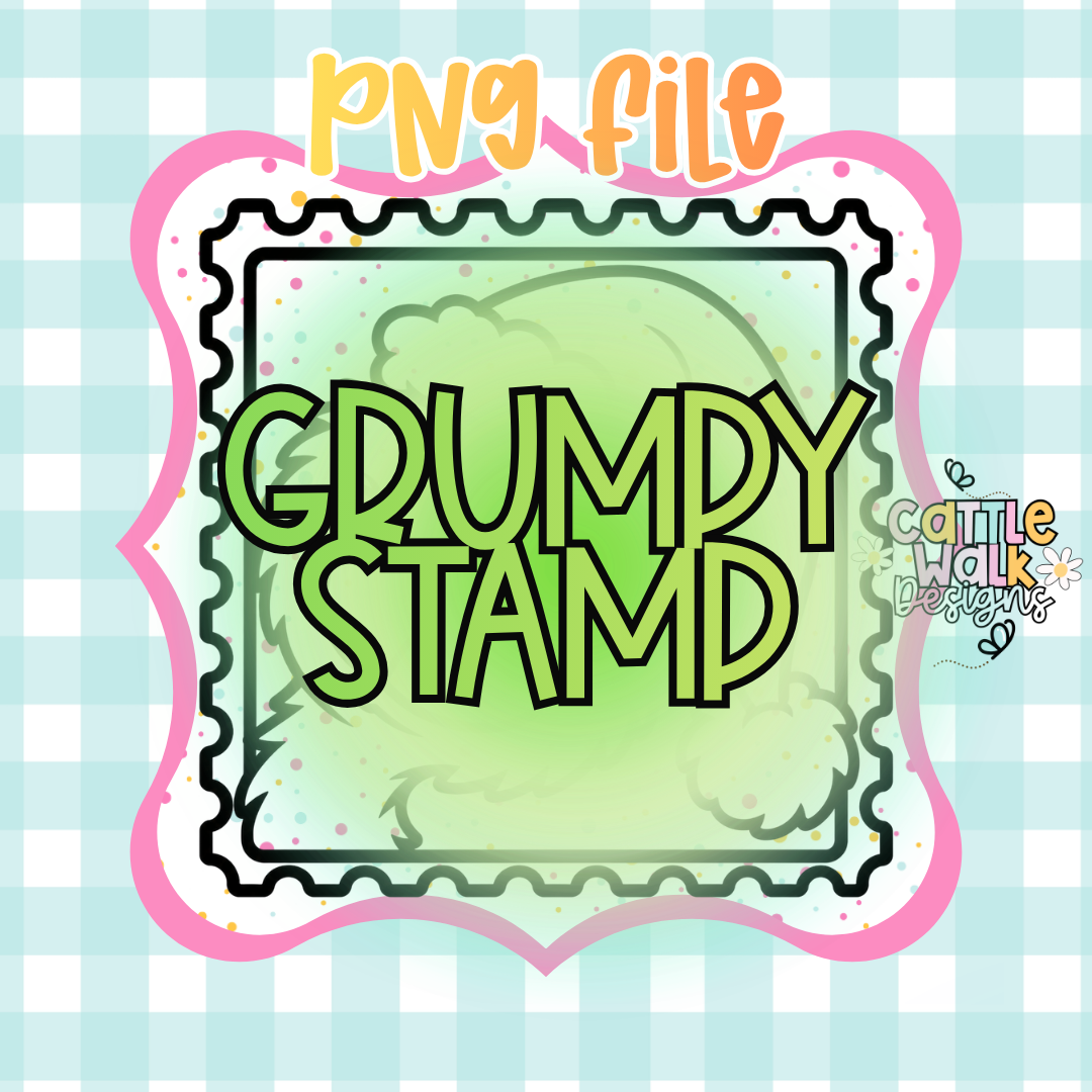 Grumpy Christmas Stamp PNG | Holiday Digital Download | Christmas Sublimation PNG | Printable Design