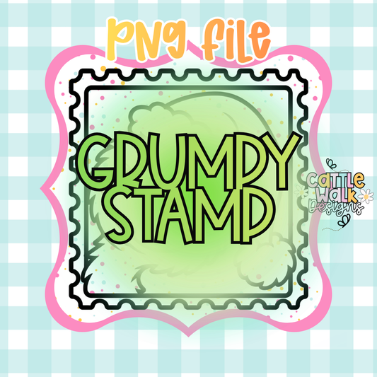 Grumpy Christmas Stamp PNG | Holiday Digital Download | Christmas Sublimation PNG | Printable Design