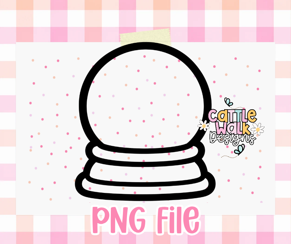 Blank Snow Globe PNG | Cardstock Mold Design | Customizable Freshie Mold PNG