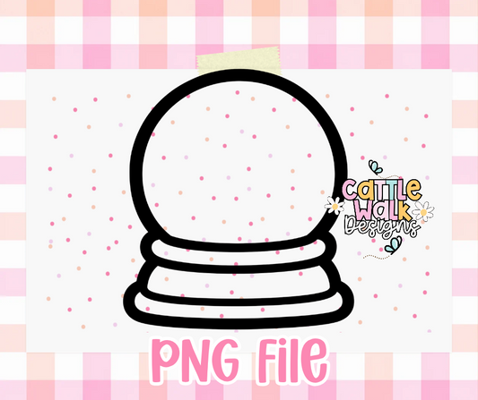 Blank Snow Globe PNG | Cardstock Mold Design | Customizable Freshie Mold PNG