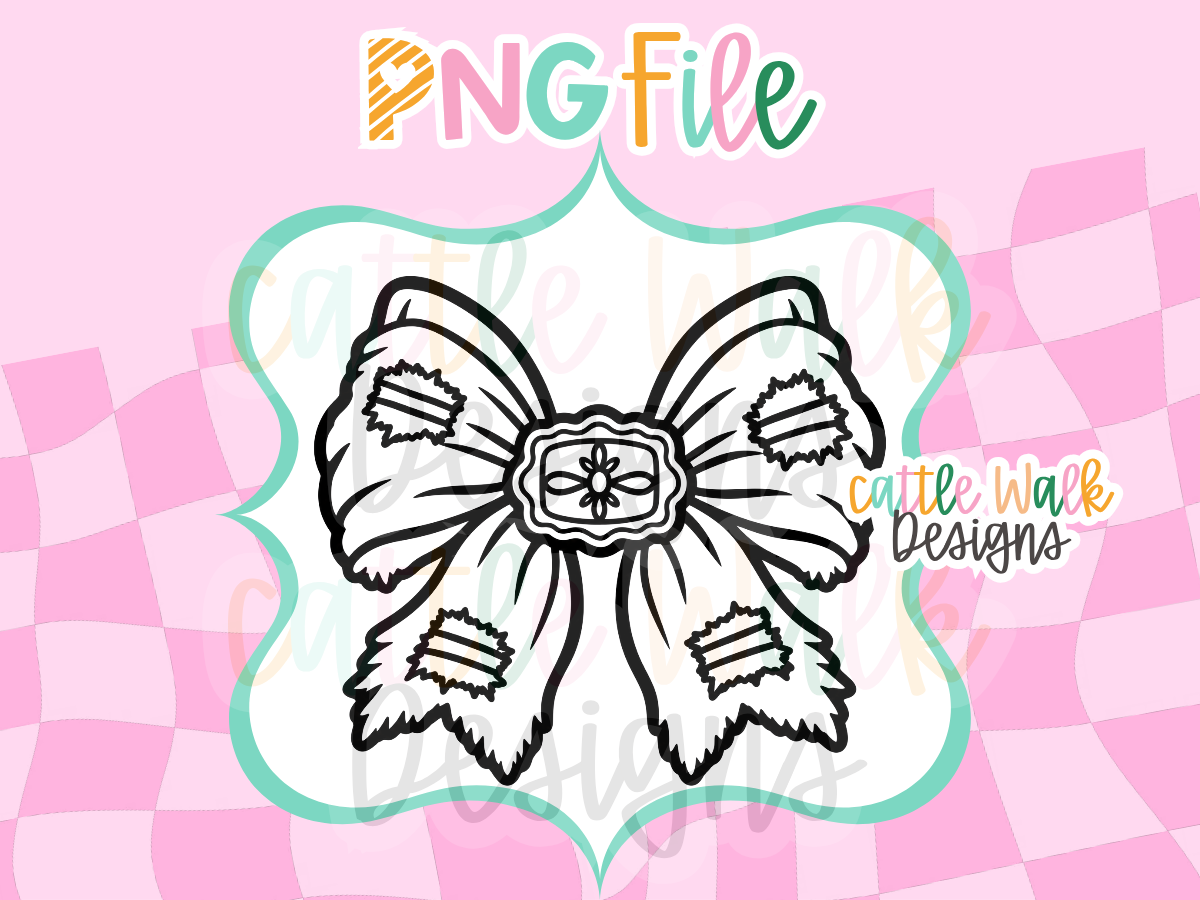 Patchwork Bow PNG | Rustic Farmhouse Bow Freshie Design | Girly PNG