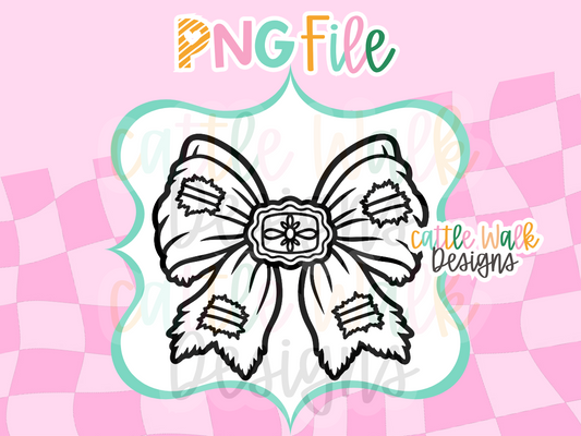 Patchwork Bow PNG | Rustic Farmhouse Bow Freshie Design | Girly PNG
