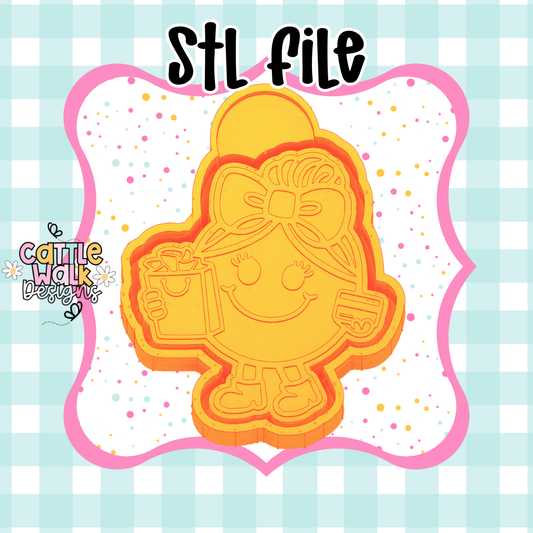 Little Miss Shopping STL File | Cute Shopping Girl Freshie Mold | Retail Therapy STL | 3D Print File