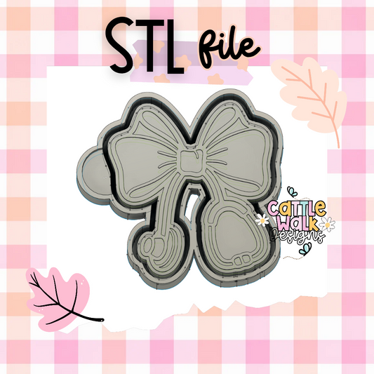Bow Stethoscope STL File | Girly Nurse Freshie Mold STL | Medical 3D Printable Mold Housing