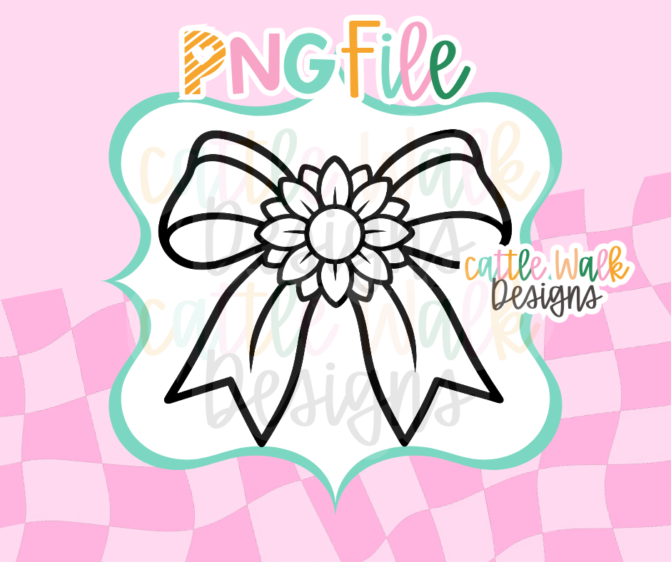 Sunflower Coquette Bow PNG | Floral Bow Digital Download