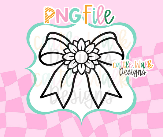 Sunflower Coquette Bow PNG | Floral Bow Digital Download