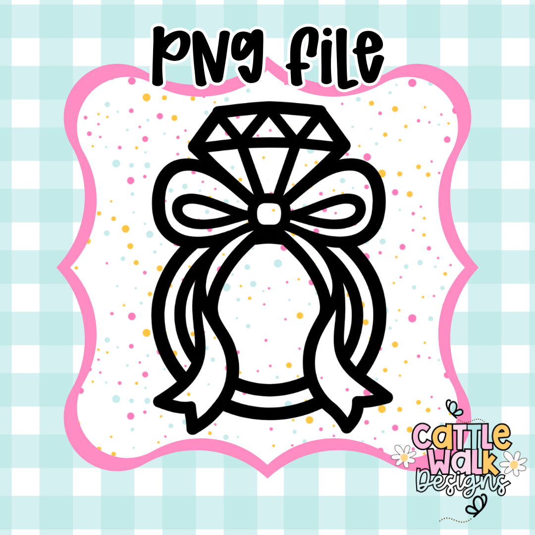 Diamond Ring PNG File | Bow Ring PNG | Cute Engagement Ring Design | CWD-Style Freshie PNG