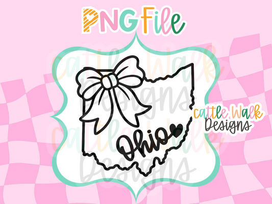 Ohio State Bow PNG | Ohio Heart State PNG | OH Freshie Design